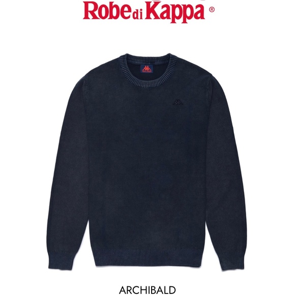 NWT Men’s KAPPA Archibald Lightweight Crewneck Sweater in Blue Navy, Size S - Picture 11 of 11